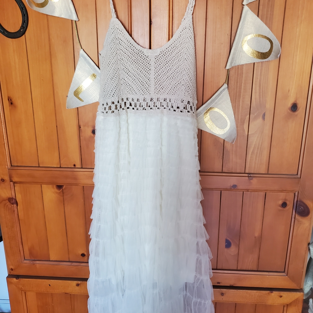 POL Cream Crochet Top Dress New - Picture 9 of 10